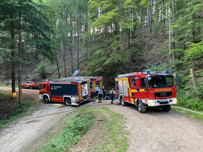 FW-OG: Waldbrand in Offenburger Ortsteil Zell-Weierbach