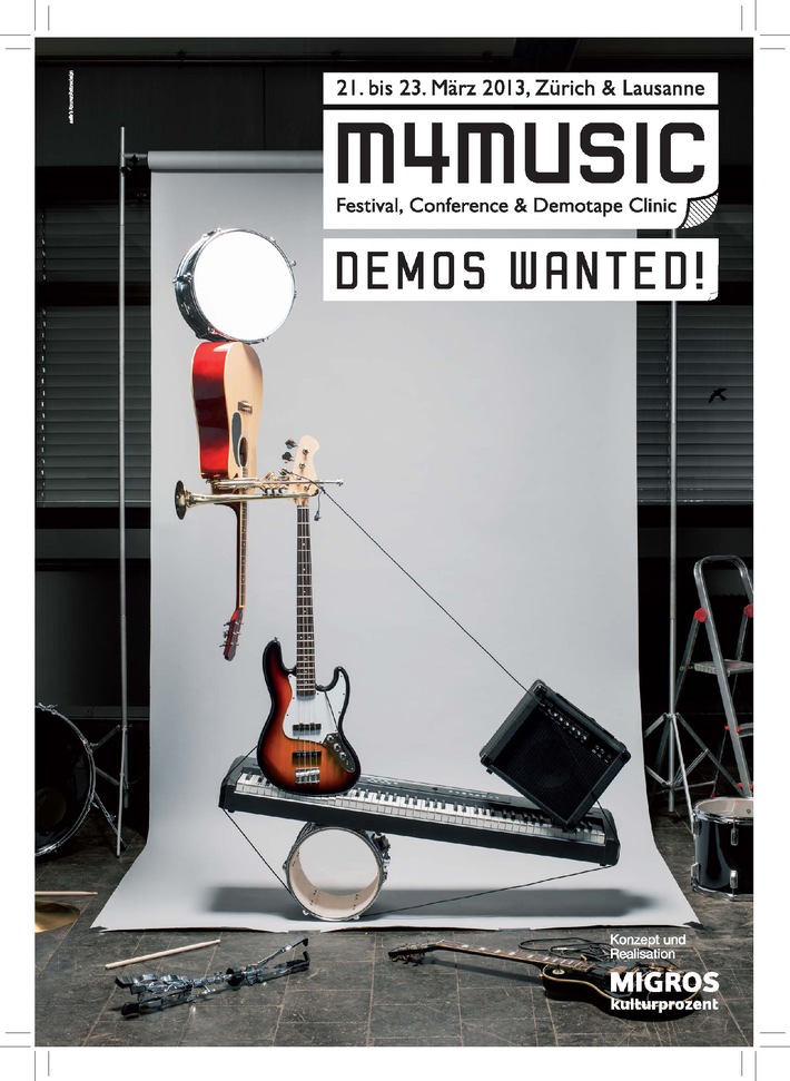 Migros-Kulturprozent: Ausschreibung Demotape Clinic 2013 /
m4music sucht die besten Demos der Schweiz