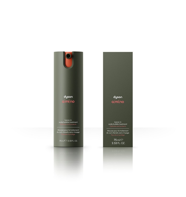 Dysons erstes Pflegeprodukt speziell für die Kopfhaut: Dyson Amino / Klinisch nachgewiesen: 63 % weniger Haarausfall, 62 % weniger fettige Kopfhaut, 88 %[1] weniger sichtbare Schuppen