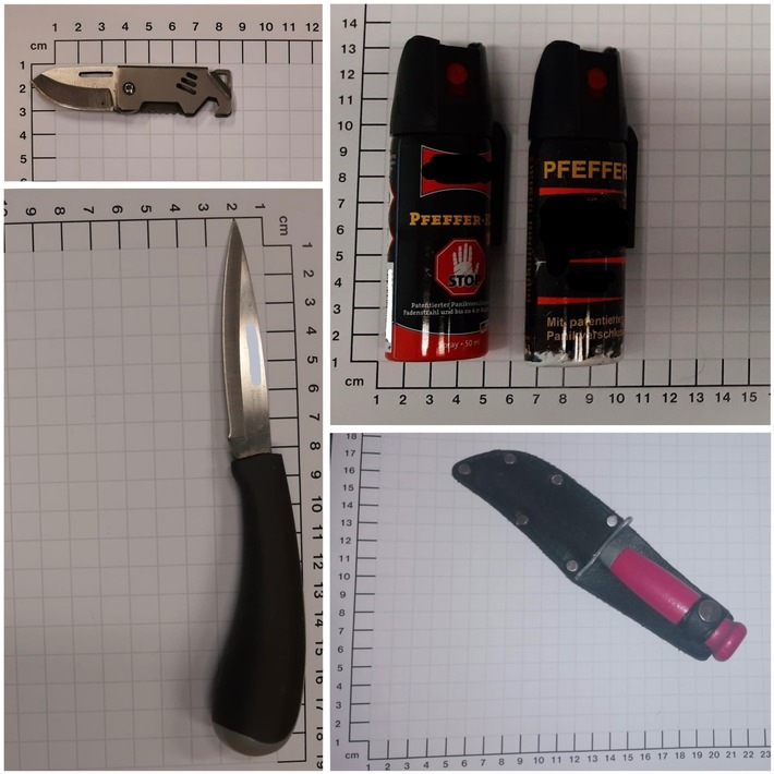 BPOL NRW: Bundespolizei findet am Wochenende mehrere Messer und Pfeffersprays