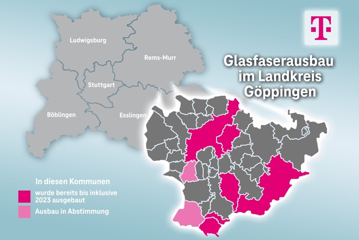 Telekom hält Tempo beim Glasfaserausbau im Landkreis Göppingen hoch