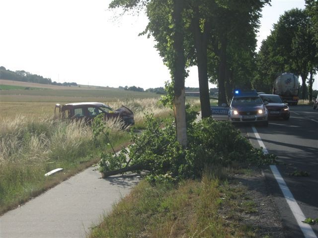 POL-HOL: Bundesstraße 64 - Eimen - Mainzholzen: Gegen Baum geprallt und überschlagen - 50jährige Fahrerin leicht verletzt -