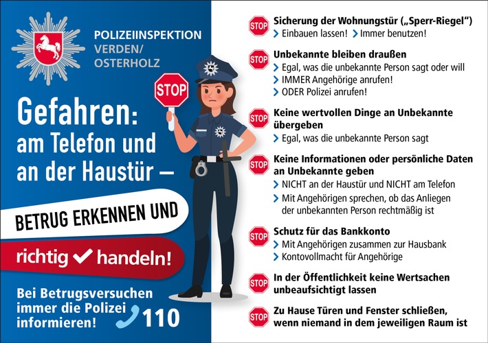 POL-VER: Gemeinsame Pressemitteilung des Präventionsrates Verden e.V., des Seniorenbüros der Stadt Verden (Aller) und der Polizeiinspektion Verden/Osterholz Korrektur: Flyer