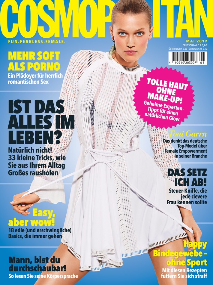 Toni Garrn in COSMOPOLITAN: &quot;Ich arbeite in der einzigen Branche auf der Welt, in der Frauen mehr verdienen als Männer.&quot;