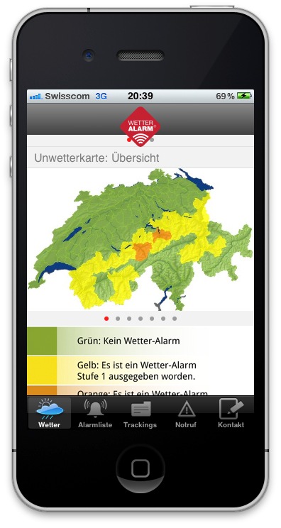 Der kostenlose Unwetterwarndienst Wetter-Alarm jetzt auch als iPhone Applikation