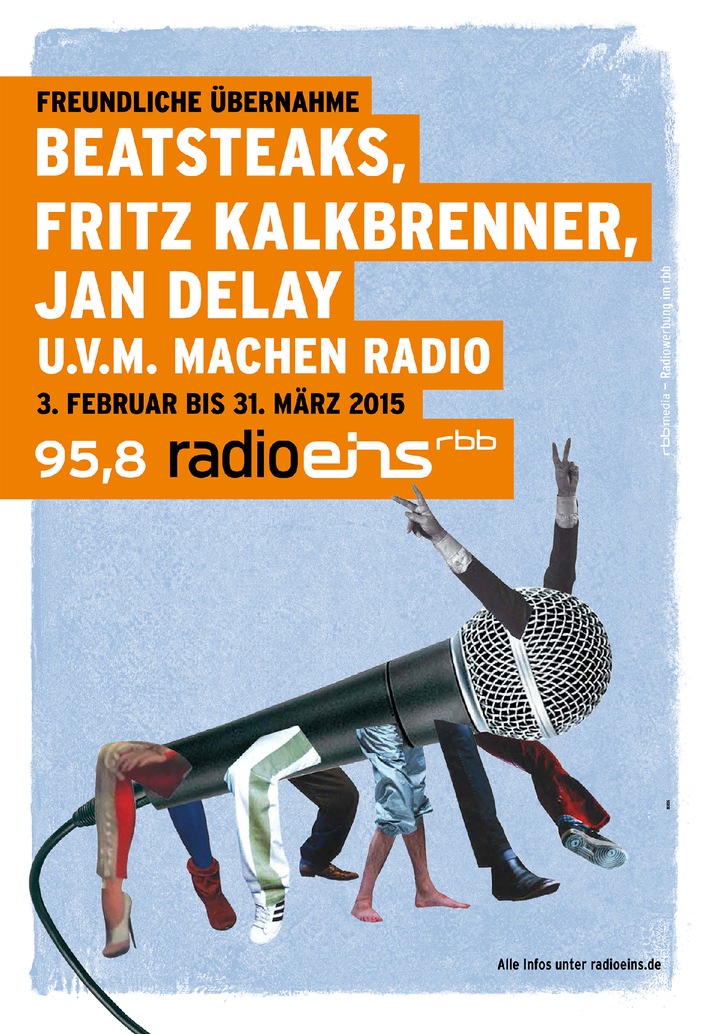 Ab Dienstag "Freundliche Übernahme": Prominente wie Beatsteaks, Modeselektor und NENA bei Radioeins vom rbb an den Reglern - Fritz Kalkbrenner macht den Anfang