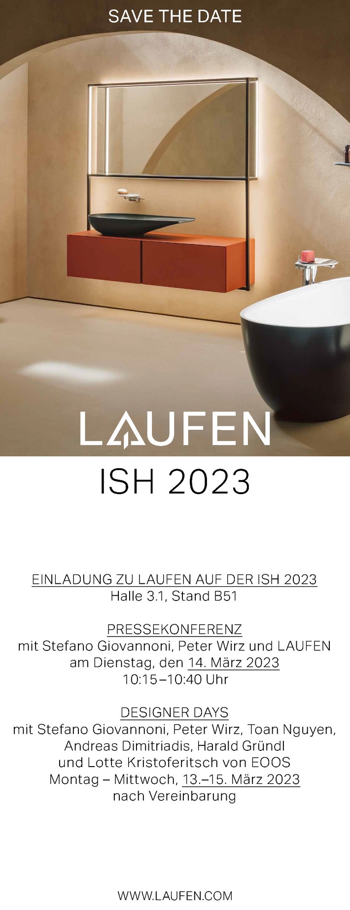 [SAVE THE DATE] LAUFEN Pressekonferenz auf der ISH 2023