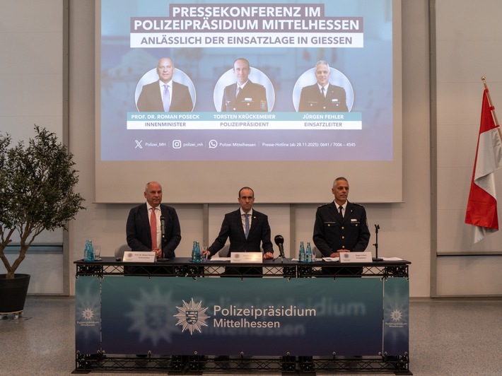 Mittelhessen: STADT + LANDKREIS GIESSEN: Pressekonferenz zur Vorstellung des polizeilichen Einsatzkonzepts anlässlich der Neugründung der AfD-Jugendorganisation in Gießen