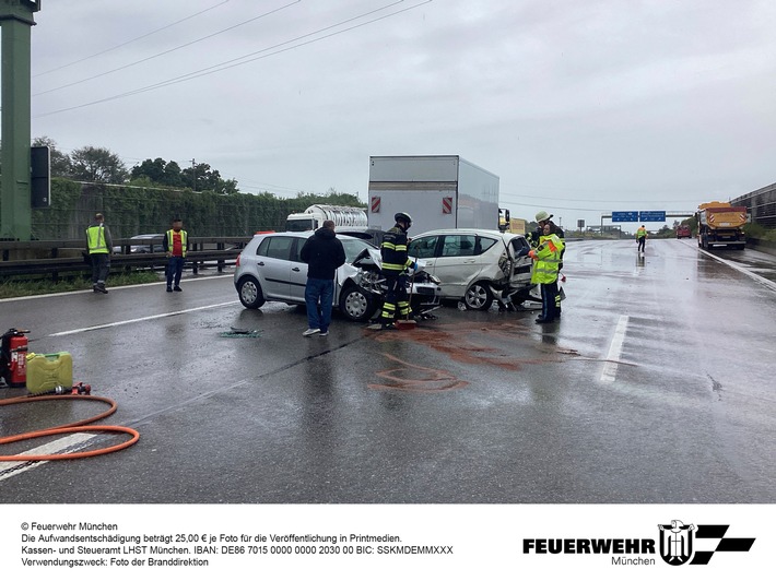 FW-M: Vollsperrung der A99 nach Verkehrsunfall (Allach)