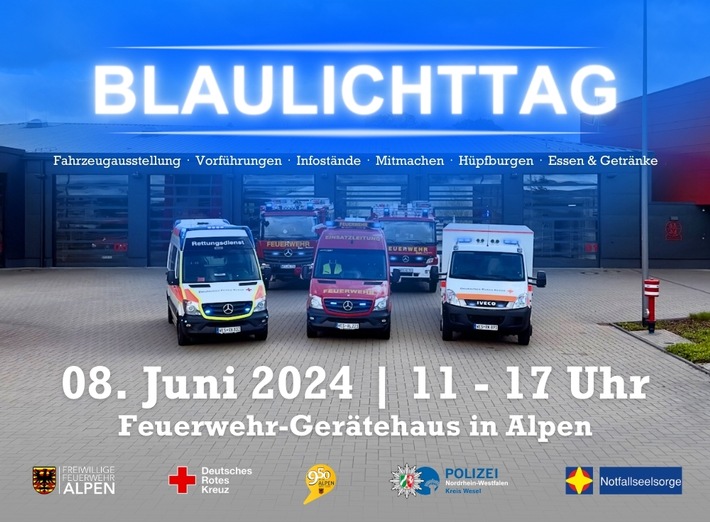 FW Alpen: Veranstaltungshinweise zum morgigen Blaulichttag