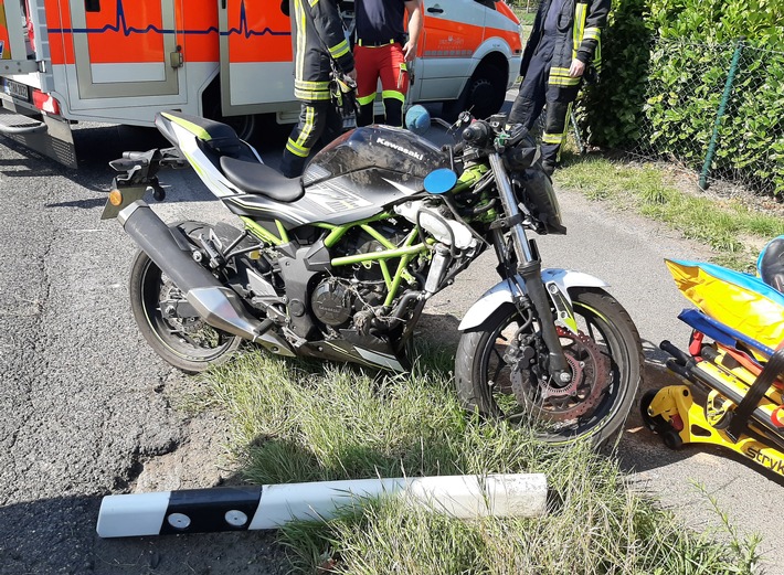 POL-ME: 18-jähriger Motorradfahrer nach Alleinunfall schwer verletzt - Haan - 2009091