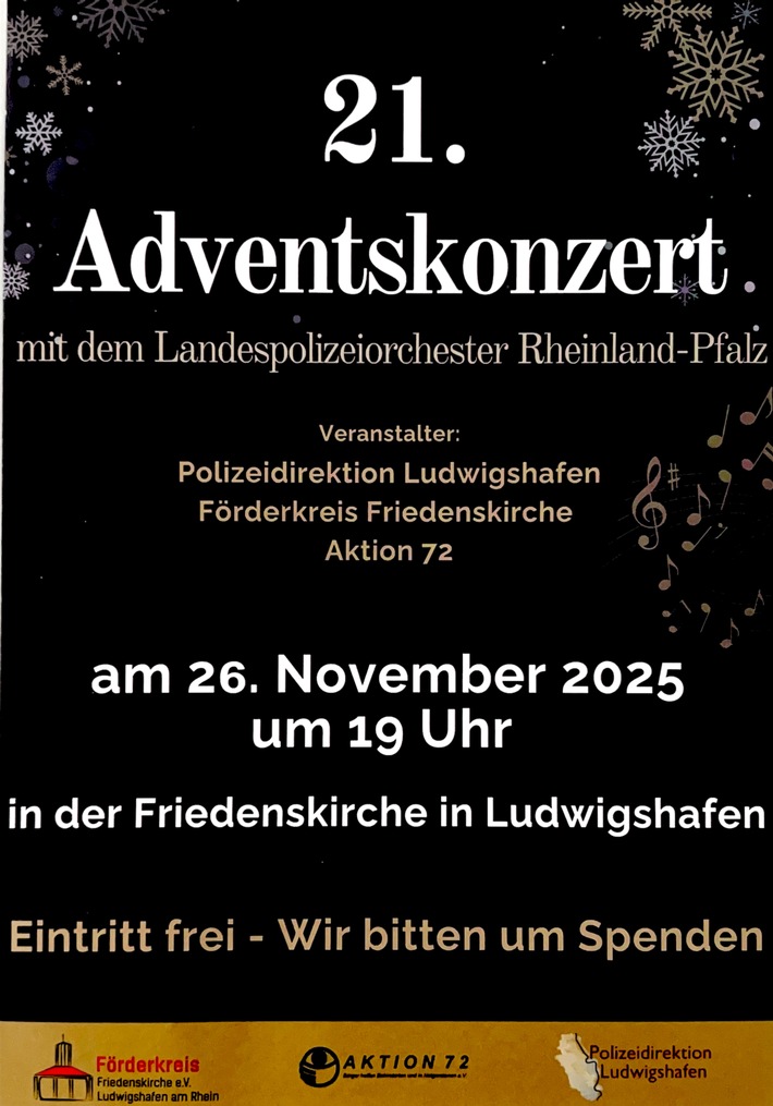 POL-PPRP: Adventskonzert in der Friedenskirche
