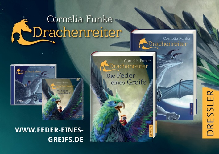 Dressler Verlag erhöht Startauflage von Cornelia Funkes "Die Feder eines Greifs" / "Drachenreiter"-Fortsetzung erscheint am 26. September