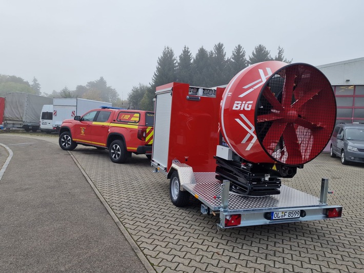FW-OLL: Kreisfeuerwehr Oldenburg erhält neuen mobilen Großlüfter - Stärkung für den Einsatz bei Großschadenslagen (Updategrund: Änderung bzgl. der Schulung)