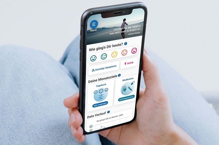 Emendia MS App zur Therapieunterstützung bei Multipler Sklerose / Weiterer Text über ots und www.presseportal.de/nr/159480 / Die Verwendung dieses Bildes ist für redaktionelle Zwecke unter Beachtung ggf. genannter Nutzungsbedingungen honorarfrei. Veröffentlichung bitte mit Bildrechte-Hinweis.