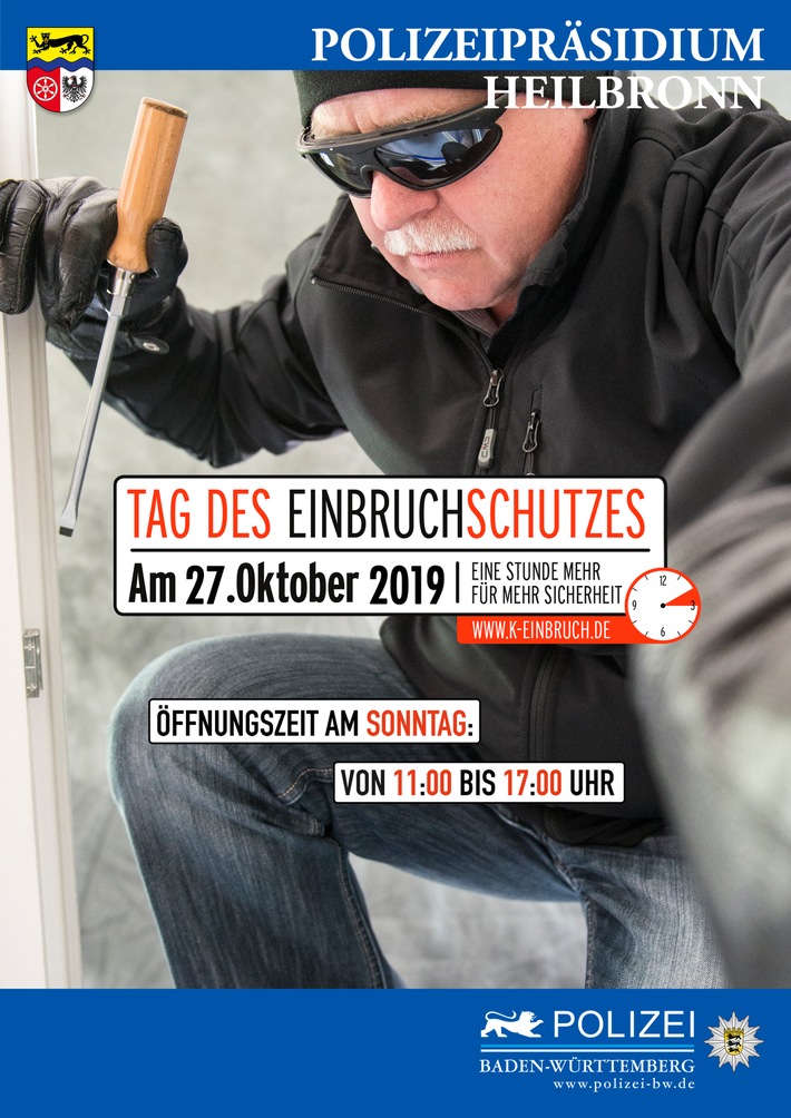 POL-HN: Pressemitteilung des Polizeipräsidiums Heilbronn mit einem Hinweis auf den Bundesweiten Tag des Einbruchschutzes am 27.10.2019.