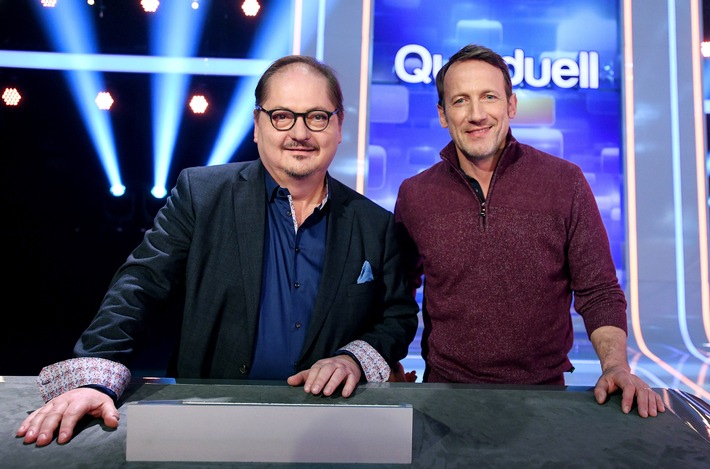 Das Erste: &quot;Quizduell-Olymp&quot; mit Jürgen Tarrach und Wotan Wilke Möhring am Freitag, 22. März 2019, um 18:50 Uhr im Ersten