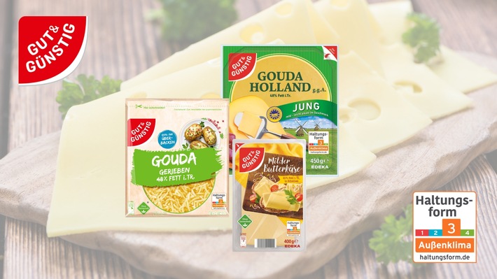 Für mehr Tierwohl: EDEKA-Verbund stellt Käse auf Haltungsform 3 um