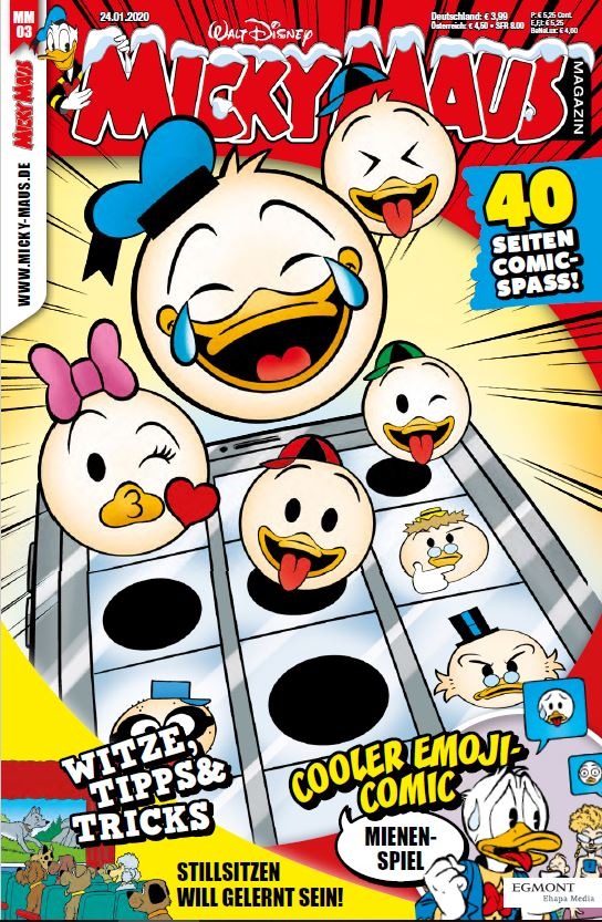 Donald Duck und Co. als Emoticon im Micky Maus-Magazin
