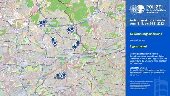 POL-OB: Wohnungseinbruchsradar für Oberhausen