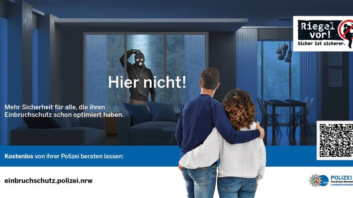 LKA-NRW: GEGEN Wohnungseinbrecher und FÜR Ihre Sicherheit: &quot;Riegel vor! - Sicher ist sicherer.&quot; - Aktionswochenende der Polizei NRW gegen Wohnungseinbruchdiebstahl vom 25. bis 27.10.2024