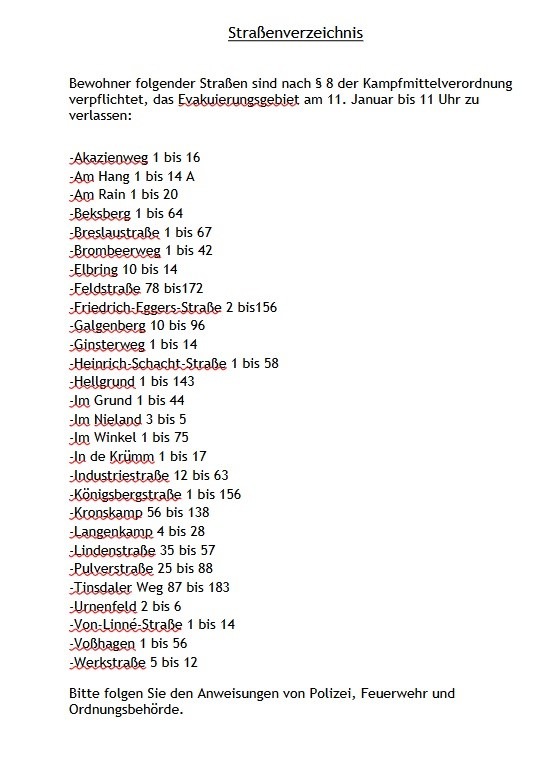 POL-SE: Wedel - Bombenentschärfung im Industriegebiet am Sonntag
