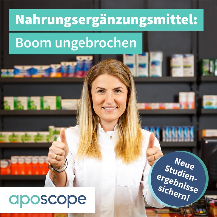 Boom ungebrochen: Apotheken setzen auf Nahrungsergänzungsmittel / Neue Studie von aposcope