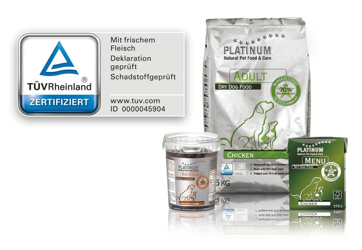 TÜV Rheinland zertifiziert PLATINUM-Hundenahrung