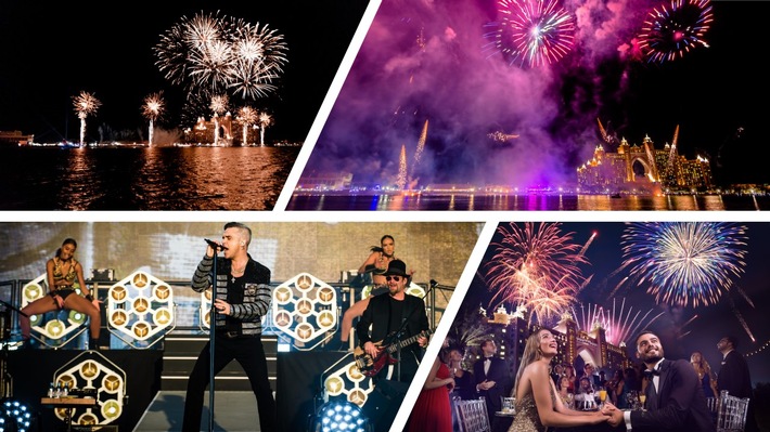 Spektakuläre Neujahrsfeier im Atlantis, The Palm: Galadinner, Robbie Williams Gastauftritt und ein möglicher Weltrekord mit Moët &amp; Chandon