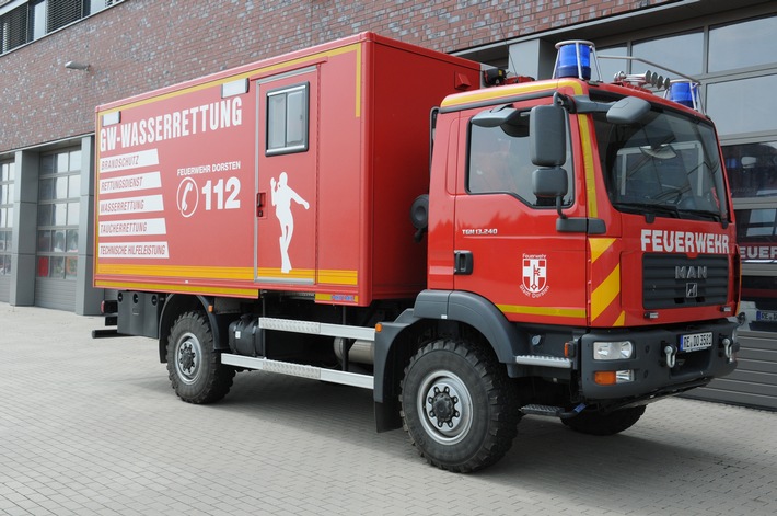 FW-Dorsten: Wasserrettungseinsatz am Mittag für die Feuerwehr an einem Löschwasserteich