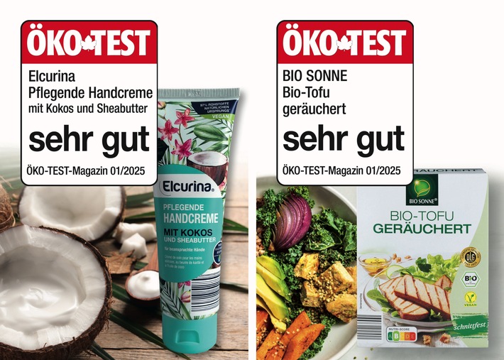 ÖKO-TEST 1/25 lobt NORMA: Prädikat "sehr gut" für Räuchertofu von BIO SONNE und Handcreme von ELCURINA / Erneut Best-Bewertungen für zwei NORMA-Eigenmarken