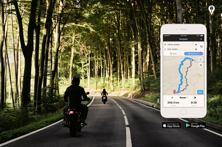 RISER PRO: Smarte Routenberechnung fürs Motorrad - BILD