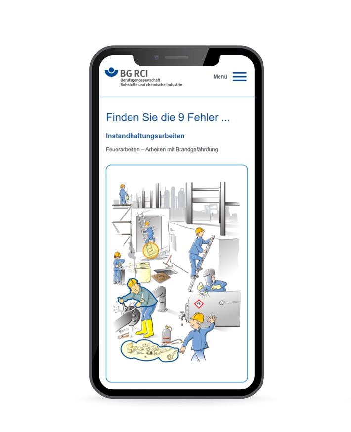 Sicherheitsunterweisung mit Pfiff / Neues Onlineportal der BG RCI mit interaktiven Wimmelbildern