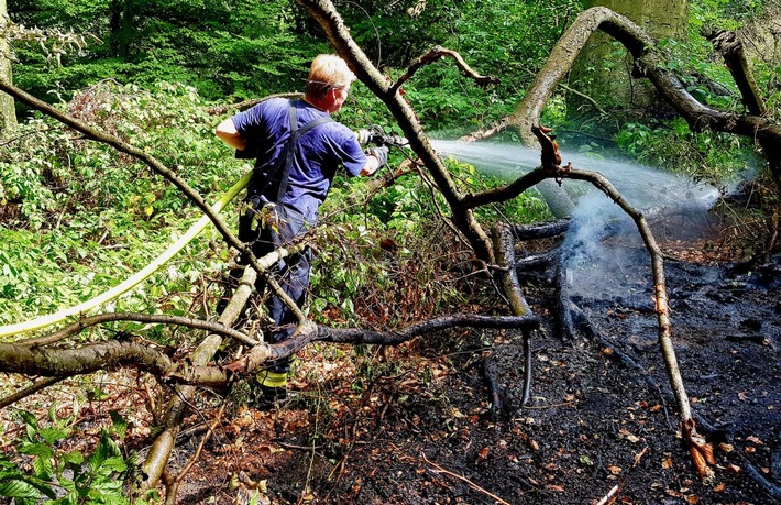 FW-BO: 40 Quadratmeter Wald brennen in Bochum Bergen