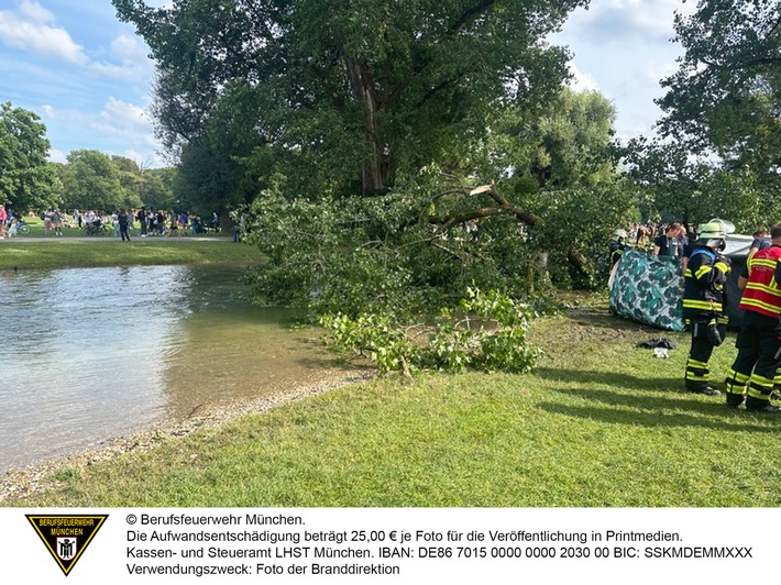 FW-M: Ast begräbt Frau unter sich (Englischer Garten)