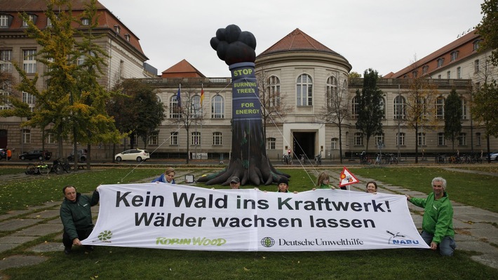 Keine EU-Anreize für Holzverbrennung in Kraftwerken! Protestaktion vor Bundeswirtschaftsministerium