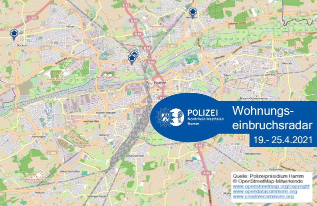 POL-HAM: Wohnungseinbruchsradar Hamm für die Woche 19.04.2021 bis 25.04.2021