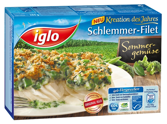 Neu in den Tiefkühltruhen: iglo Schlemmer-Filet Kreation des Jahres Sommergemüse (FOTO)