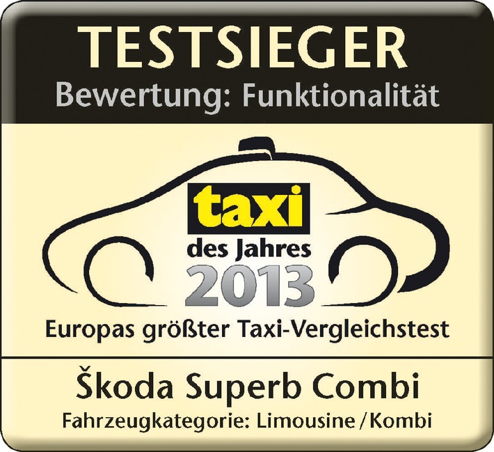 SKODA Superb Combi ist &#039;Taxi des Jahres 2013&#039; (BILD)