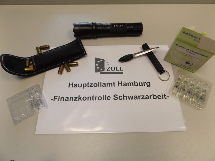 HZA-HH: Schwarzarbeitsprüfung in Hamburger Sicherheitsdienstleistungsunternehmen // Verbotene Waffen und Dopingmittel sichergestellt