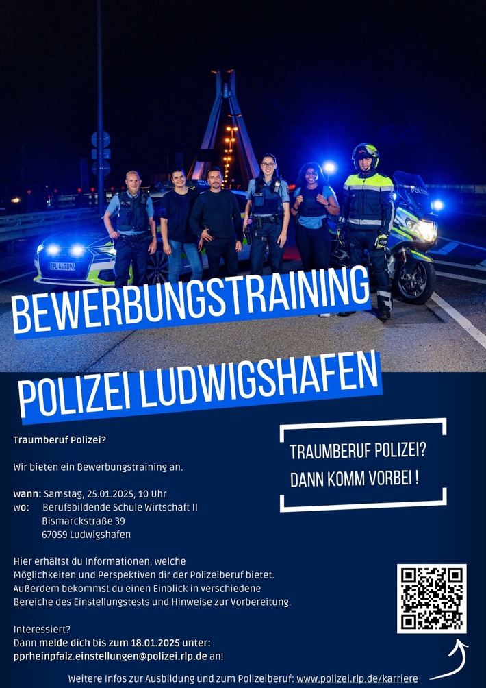 POL-PPRP: Bewerbungstraining in Ludwigshafen - Dein Start für eine Karriere bei der Polizei