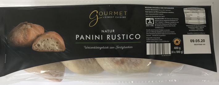 Produktrückruf &quot;Panini Rustico, Sorte Natur&quot;