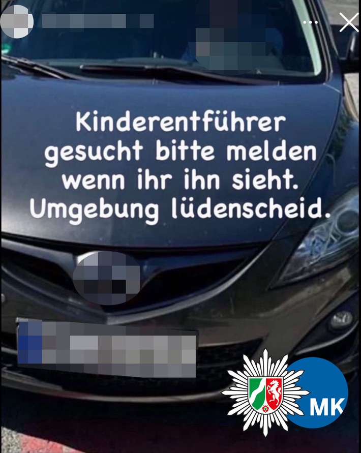 POL-MK: Fake-News in den sozialen Medien zu mutmaßlichem Pädophilen in Lüdenscheid