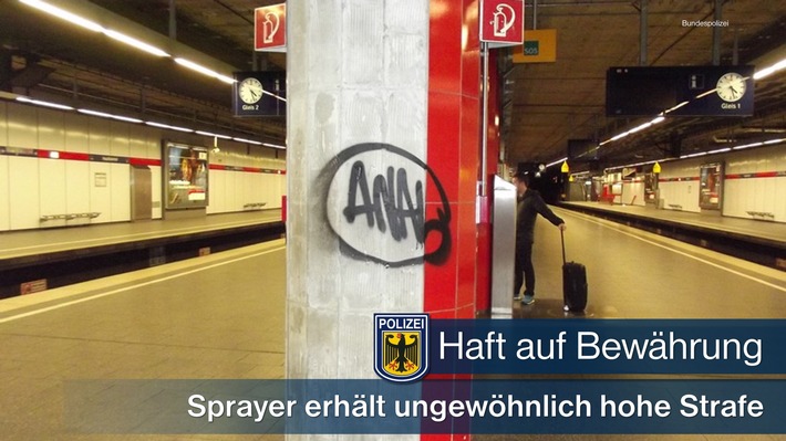 Bundespolizeidirektion München: Hohe Strafe für Graffiti Sprayer - 23-Jähriger sprühte an verschiedenen Orten