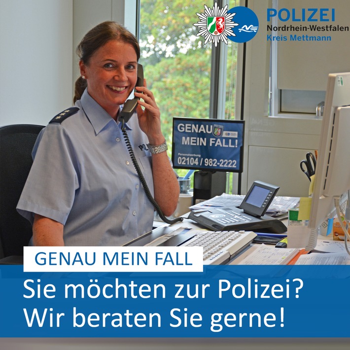 POL-ME: Ohne Abitur zur Polizei? Personalwerberin Nicole Rehmann berät - Kreis Mettmann / Hilden - 2210155