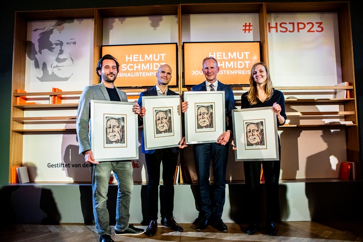 Helmut Schmidt Journalistenpreis 2023: Ausgezeichnet wurden Thorsten Link (SWR), Valerie Schönian (Die Zeit) sowie Simon Haas und Florian Seliger (NZZ)