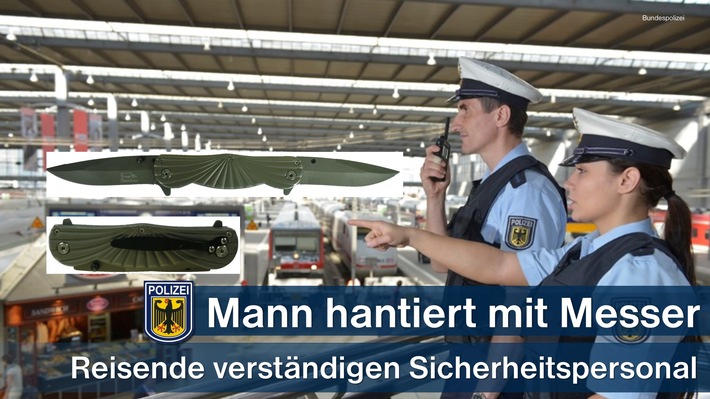 Bundespolizeidirektion München: Alkoholisierter hantiert mit Messer im Hauptbahnhof