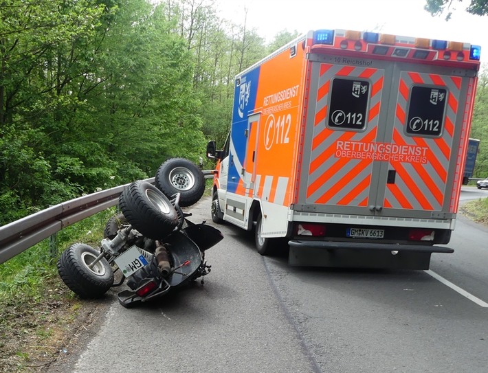 POL-GM: Quad überschlägt sich - Fahrer schwer verletzt