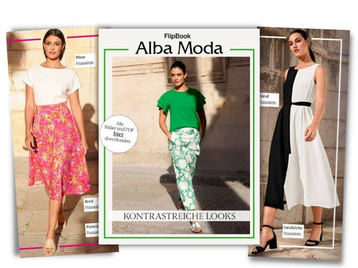 Kontrastreiche Looks von Alba Moda