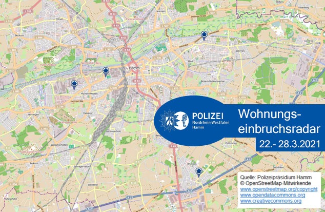 POL-HAM: Wohnungseinbruchsradar Hamm für die Woche 22.03.2021 bis 28.03.2021